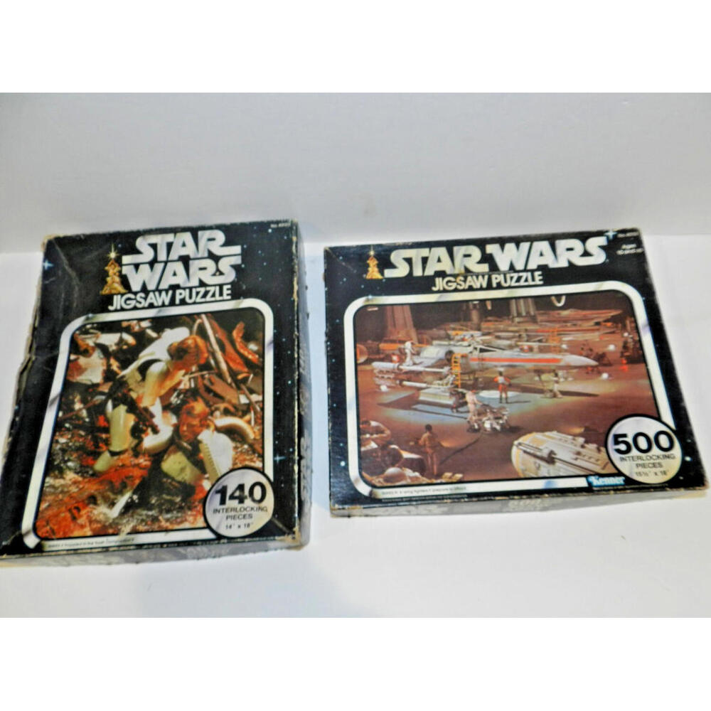 Lot of 2 Vintage Star Wars 1977 Kenner Jigsaw PuzzIe 500 & 140 pcs "LOOK"